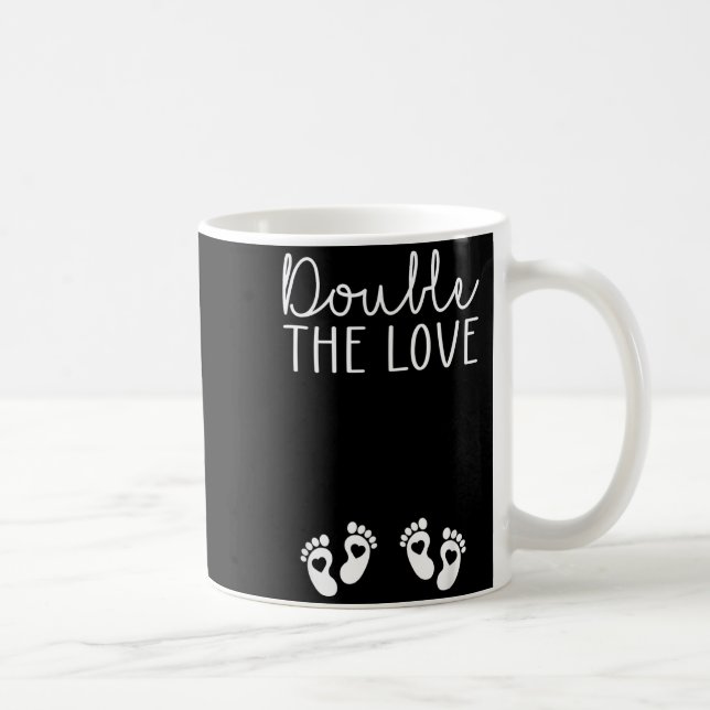 Caneca De Café Double The Love Valentines Day Twin Pregnancy Anno (Direita)