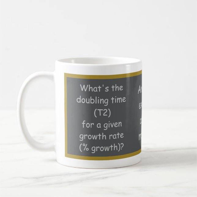 Caneca De Café "Doubling Time" Message & Equation (Esquerda)