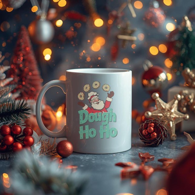 Caneca De Café Dough Ho Ho – Funny Christmas Donut Pun  (Criador carregado)