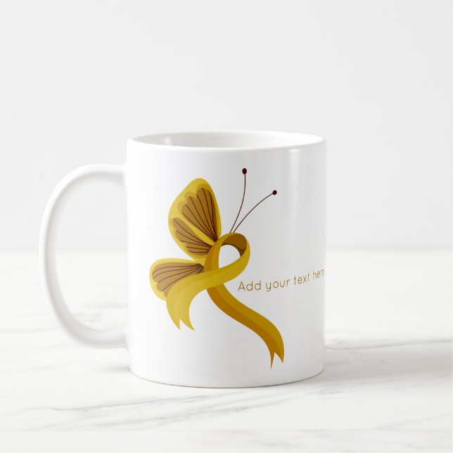 Caneca De Café Dourada consciência Fita Borboleta Café (Esquerda)