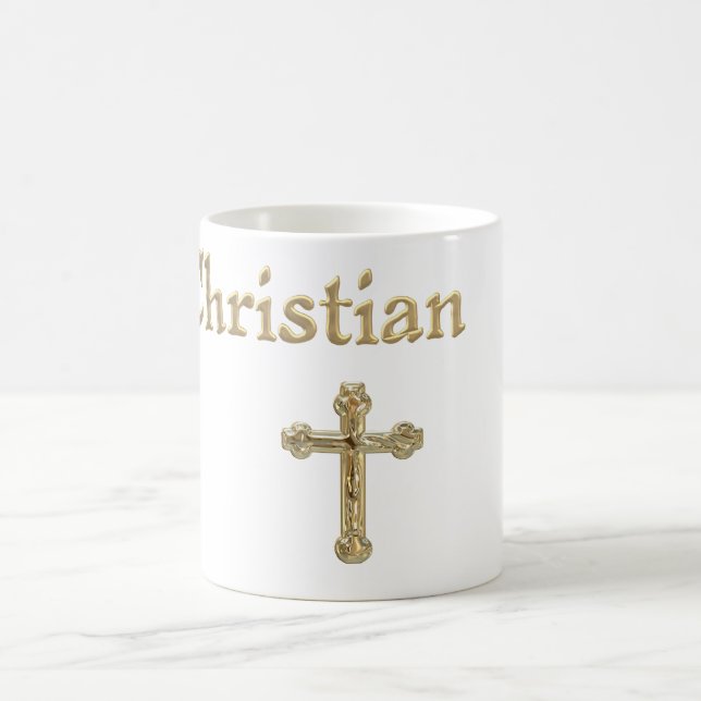 Caneca De Café Dourada Cruz Cristã (Centro)