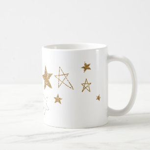 Caneca De Café Dourada Glitzy Stars