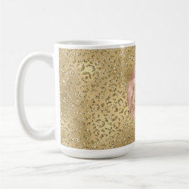 Caneca De Café Dourada Leopard Imprima Blush Rosa Seja gentil
