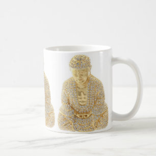 Caneca De Café Dourada Rhinestone Buddha Café Tea