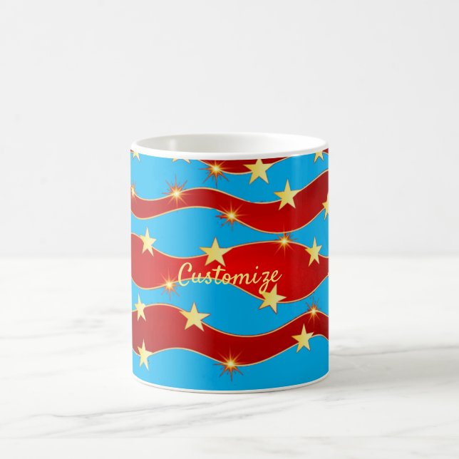 Caneca De Café Douradas estrelas Patriótico Sky Thunder_Cove (Centro)