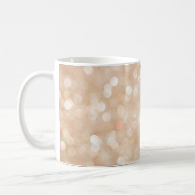 Caneca De Café Dourado brilho turvo fundo, natal (Esquerda)