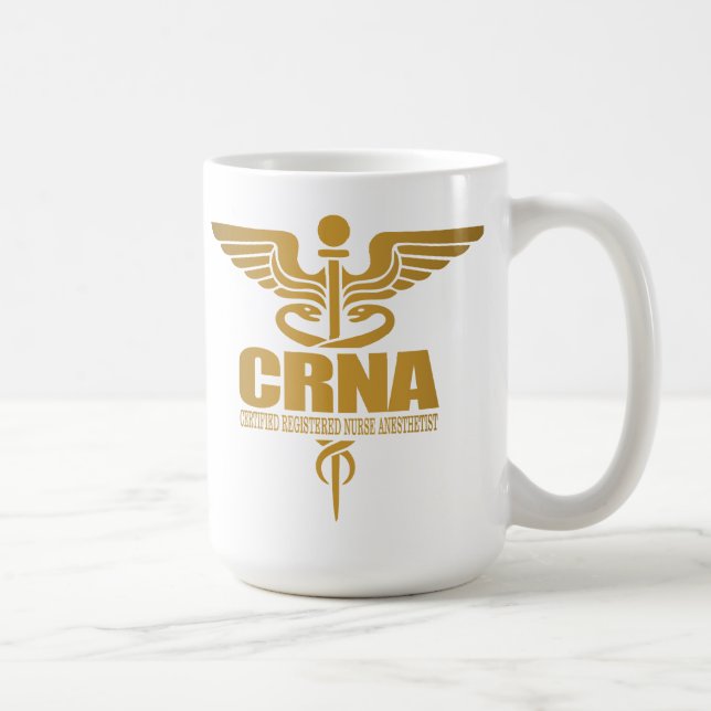 Caneca De Café Dourado Caduceus (CRNA) (Direita)