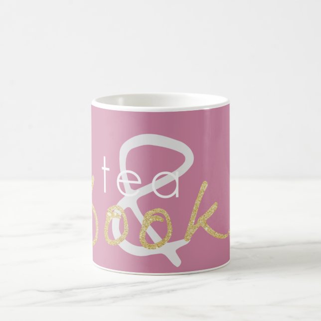 Caneca De Café Dourado Chá e Livros Café Mug (Centro)