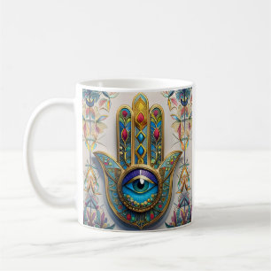 Caneca De Café Dourado Colorido Filigree Blue-Green Third Eye Ham