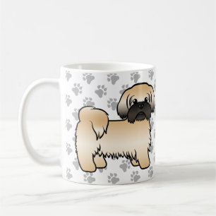 Caneca De Café Dourado com a máscara negra Shih Tzu Cute Cartoon
