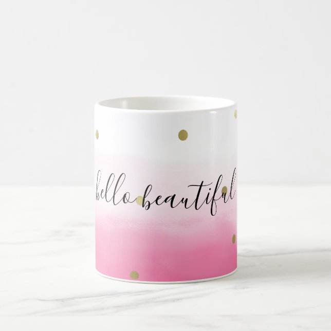 Caneca De Café Dourado Confetti, Cor de Água Rosa, Bonito (Centro)