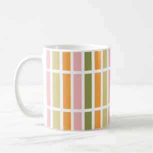 Caneca De Café Dourado Cor-de-rosa laranja e faixas verdes