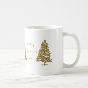 Caneca de café Dourado das árvores de Natal