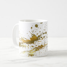 Caneca de café Dourado do Splatter da pintura