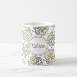 Caneca De Café Dourado e Prata