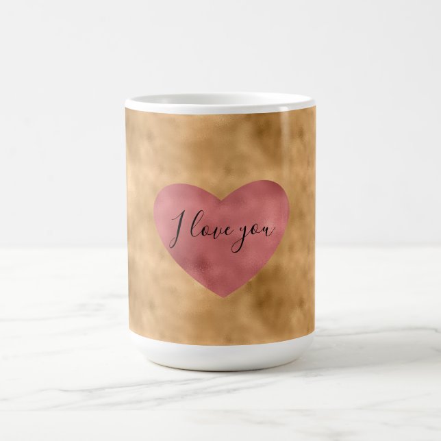 Caneca De Café Dourado Glam Red Heart Love (Centro)