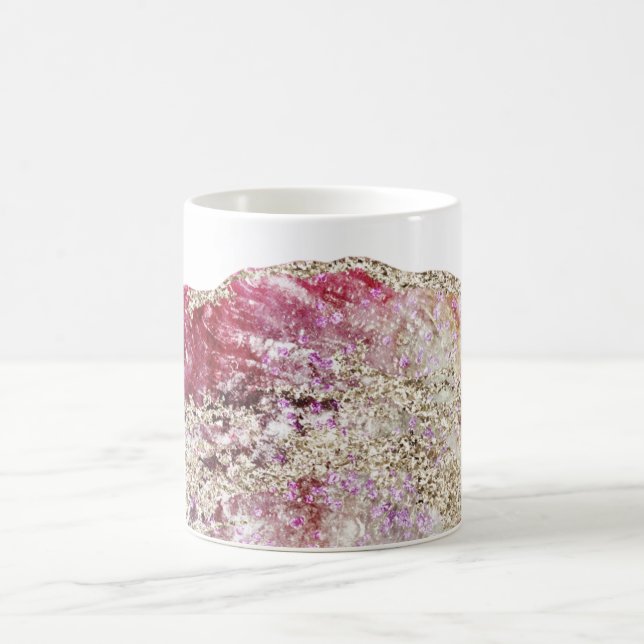 Caneca De Café *~* Dourado Glitter Geodes Rock Agate Watercolor (Centro)