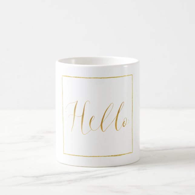 Caneca De Café Dourado Glitz Hello (Centro)