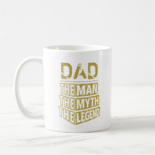 Caneca De Café Dourado Nome Personalizado O Homem O Mito A Legend