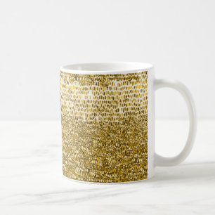 Caneca De Café Dourado padrão mosaico