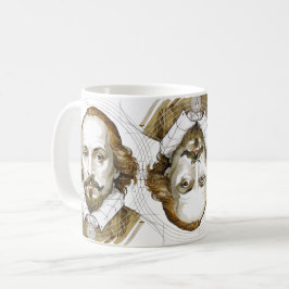 Caneca De Café Dourado retrato de William Shakespeare