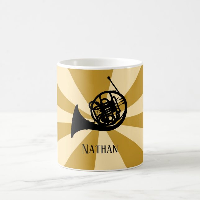 Caneca De Café Dourado Sunburst - Instrumento Musical Francês Hor (Centro)