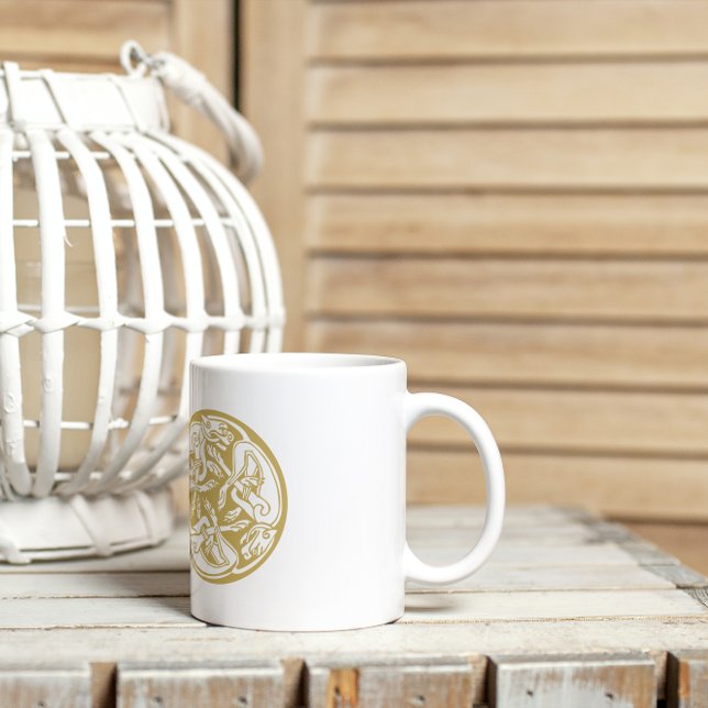 Caneca De Café Dourado Trio Celular (Criador carregado)