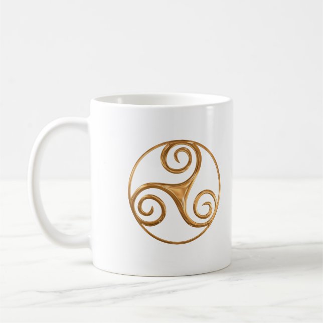 Caneca De Café Dourado Triskelion (Esquerda)