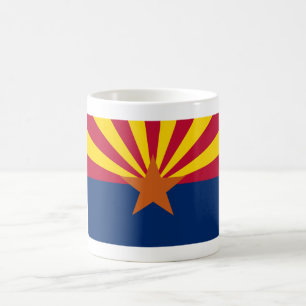 Caneca De Café Dourado Vermelho e Sinalizador Azul da Arizona
