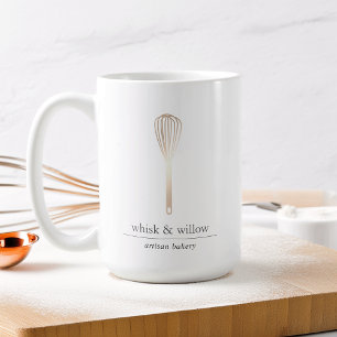 Caneca De Café Dourado Whisk   Pen de padaria