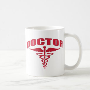 Caneca De Café Doutor Caduceus Vermelho