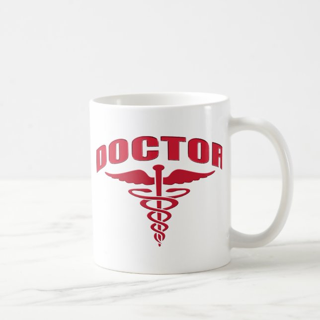 Caneca De Café Doutor Caduceus Vermelho (Direita)