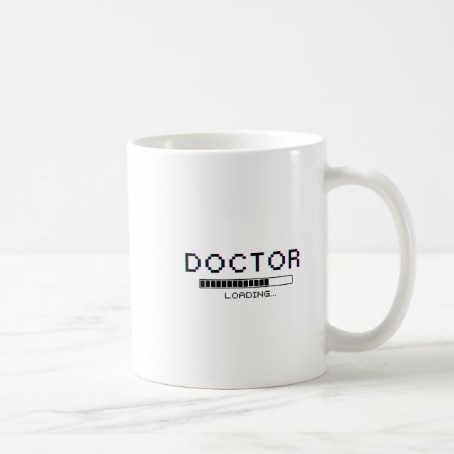 Caneca De Café Doutor Pixel Glitch Carregando Humor (Direita)