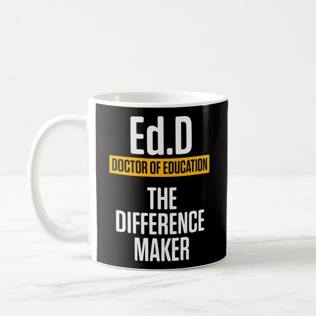Caneca De Café Doutorado Em Doutorado Pelo Edd Maker De Educação (Esquerda)