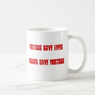 Caneca De Café Doutores Salvamento Vida - as enfermeiras salvar