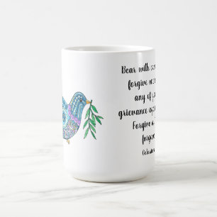 Caneca De Café Dove of Peace w Verse dos Colossianos 3:13