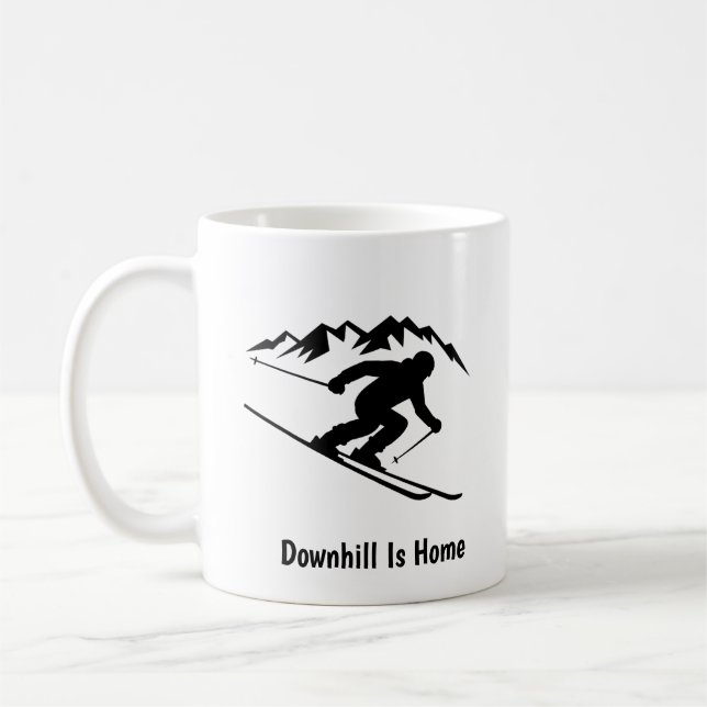 Caneca De Café "Downhill Is Home" (Esquerda)