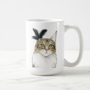 Caneca De Café Downton Cat   Adorados Com Penas