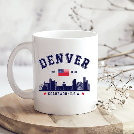 Caneca De Café Downtown Denver Skyline Scene