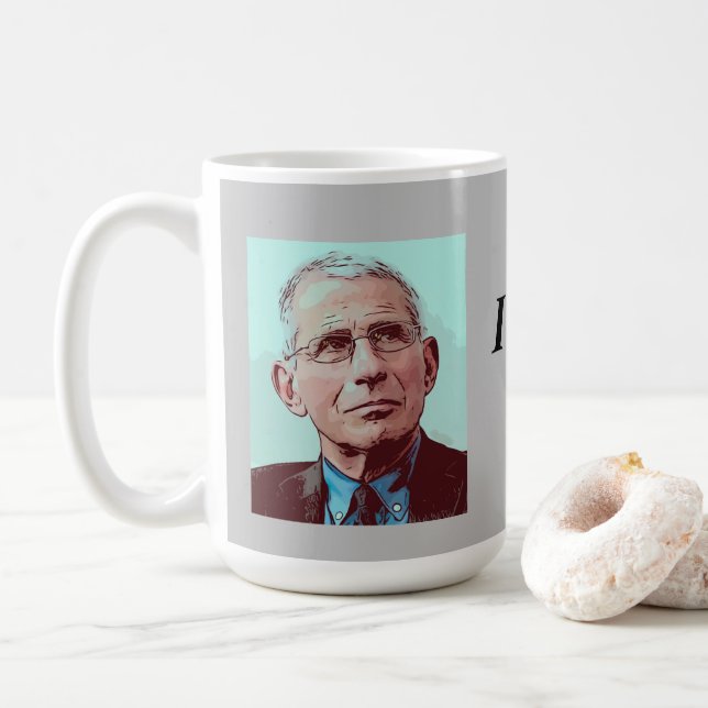 Caneca De Café Dr. Fauci, Eu Te Disse, cinza (Com Donut)