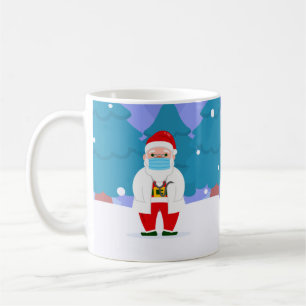 Caneca De Café dr santa claus covid natal face mask médico