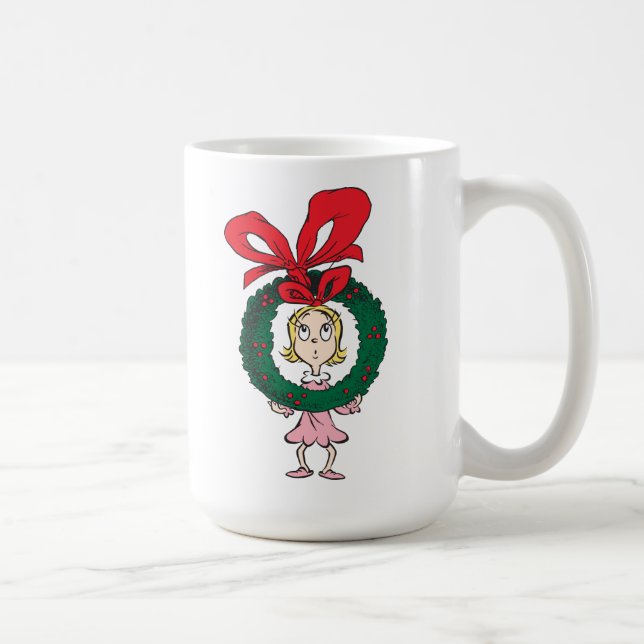 Caneca De Café Dr. Seuss | Cindy-Lou Who - Wreath (Direita)