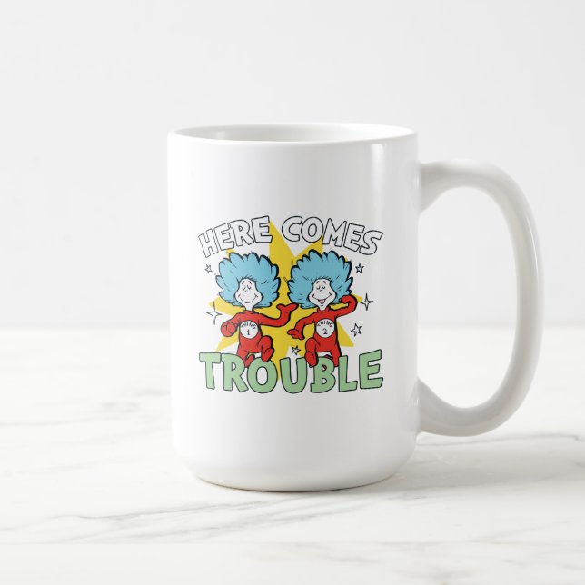 Caneca De Café Dr. Seuss | Coisa Um Coisa Dois Aqui Vem o Problem (Direita)