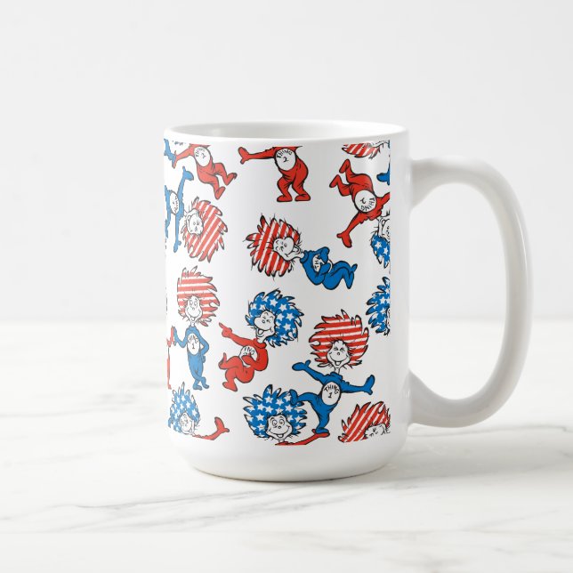 Caneca De Café Dr. Seuss | Coisa Um Coisa Dois Padrão Bandeira do (Direita)