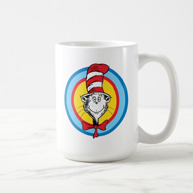 Caneca De Café Dr. Seuss | Gato no Chapéu Gráfico da Cabeça (Direita)
