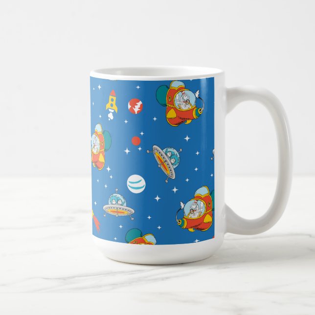 Caneca De Café Dr. Seuss | Gato no Padrão Espacial do Chapéu (Direita)