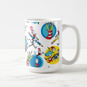 Caneca De Café Dr. Seuss Personagens Com Lápis Padrão