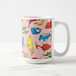 Caneca De Café Dr. Seuss   Um Peixe Dois Peixes Padrão