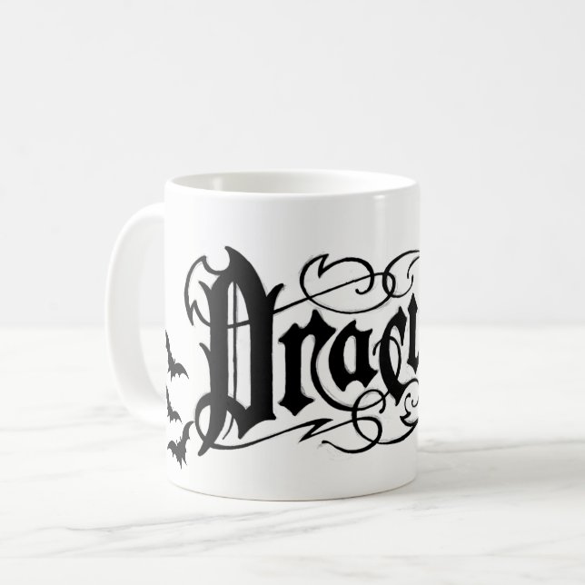 Caneca De Café Drácula de Halloween (Frente Esquerda)
