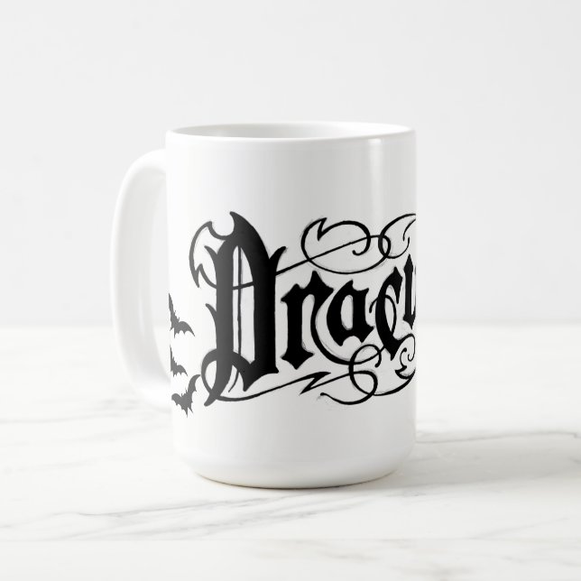 Caneca De Café Drácula de Halloween (Frente Esquerda)